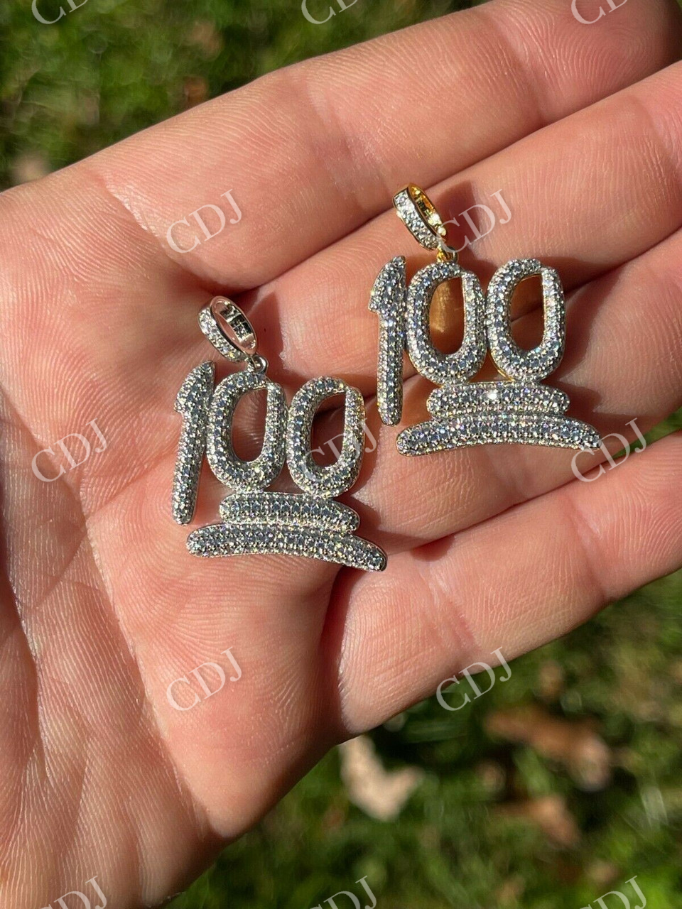 100 Hundred Iced Diamond Hip Hop Pendant customdiamjewel