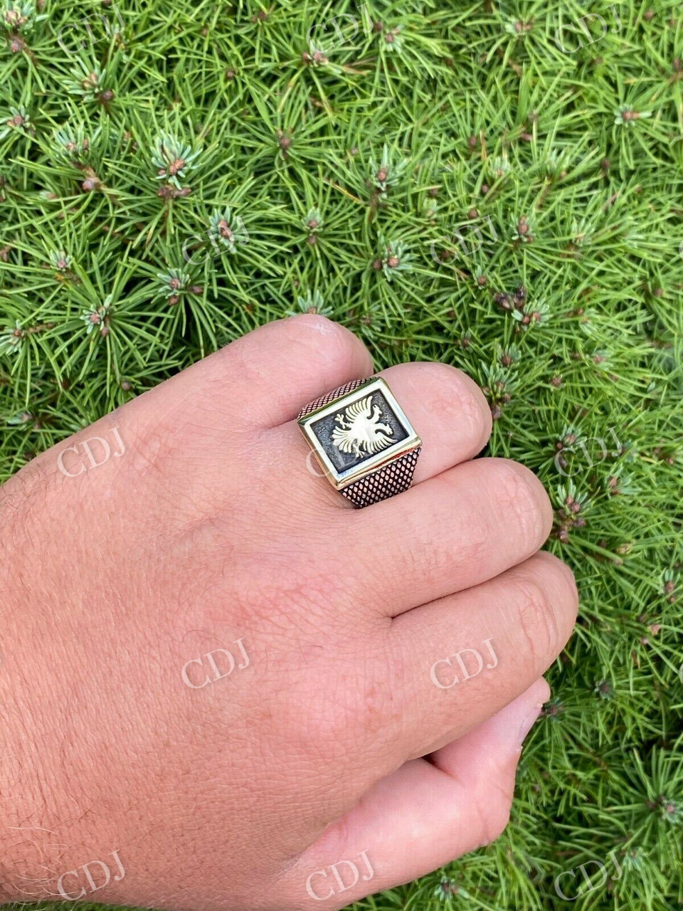Albanian Double Headed Eagle Ring customdiamjewel