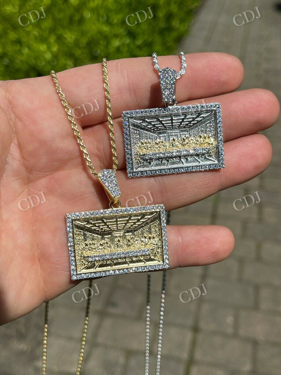 Moissanite Iced Men's Jesus Last Supper Pendant customdiamjewel