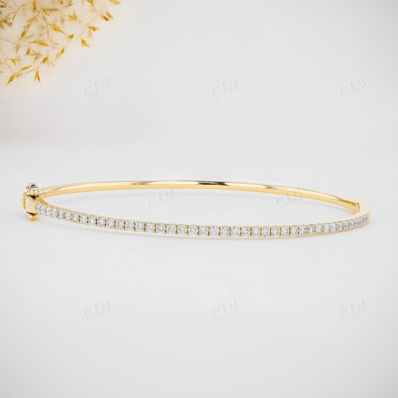 1.08CTW Hinged Bangle with Simple Line Natural Diamond Bracelet customdiamjewel