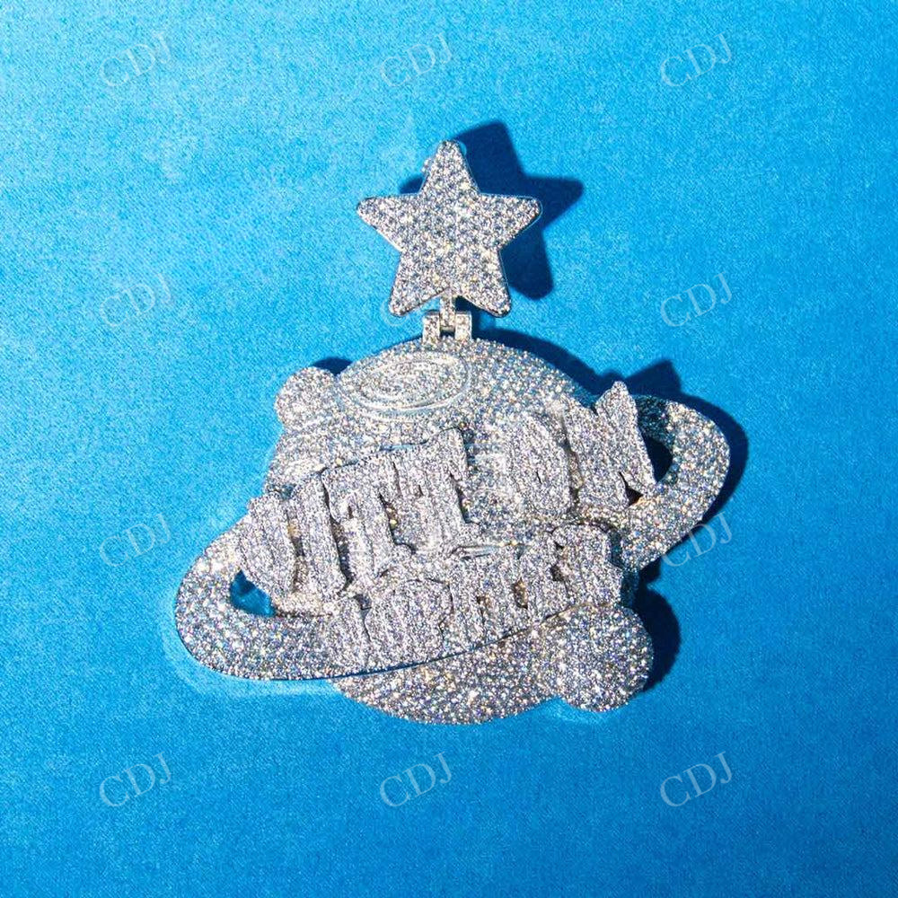 Fully Iced Out Hip Hop Diamond Pendant customdiamjewel