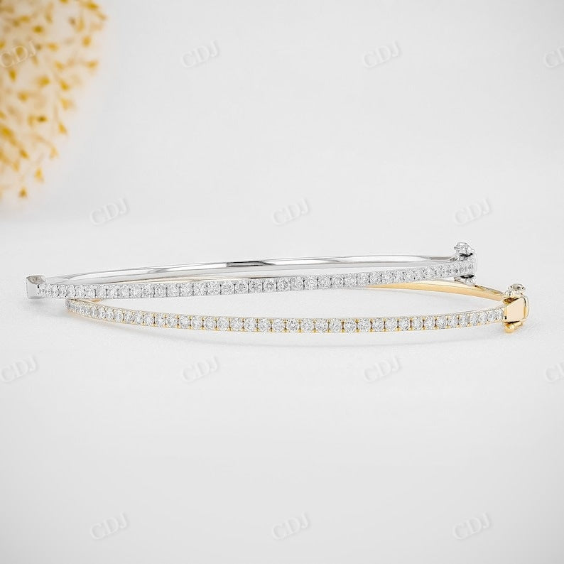 1.08CTW Hinged Bangle with Simple Line Natural Diamond Bracelet  customdiamjewel   