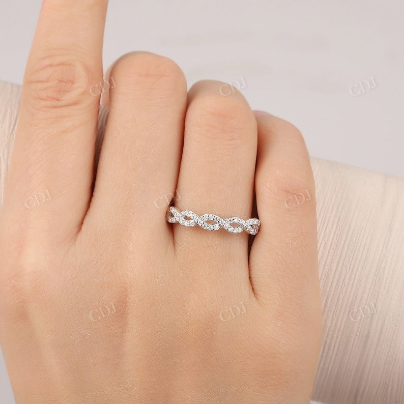 0.29CTW Lab Grown Diamond Twisted Rope Wedding Band customdiamjewel
