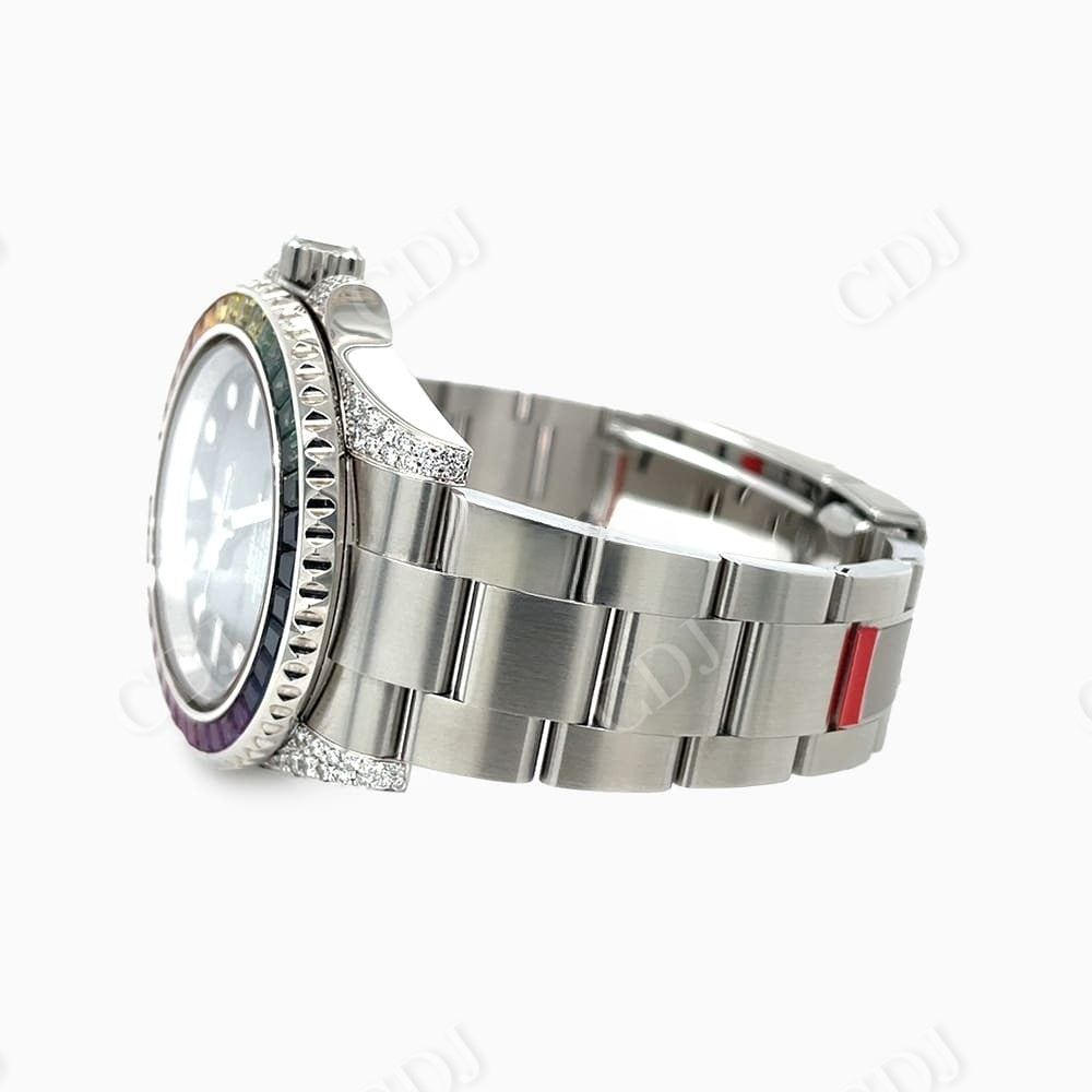Automatic Movement Rainbow Bezel Diamond Rolex Watch customdiamjewel
