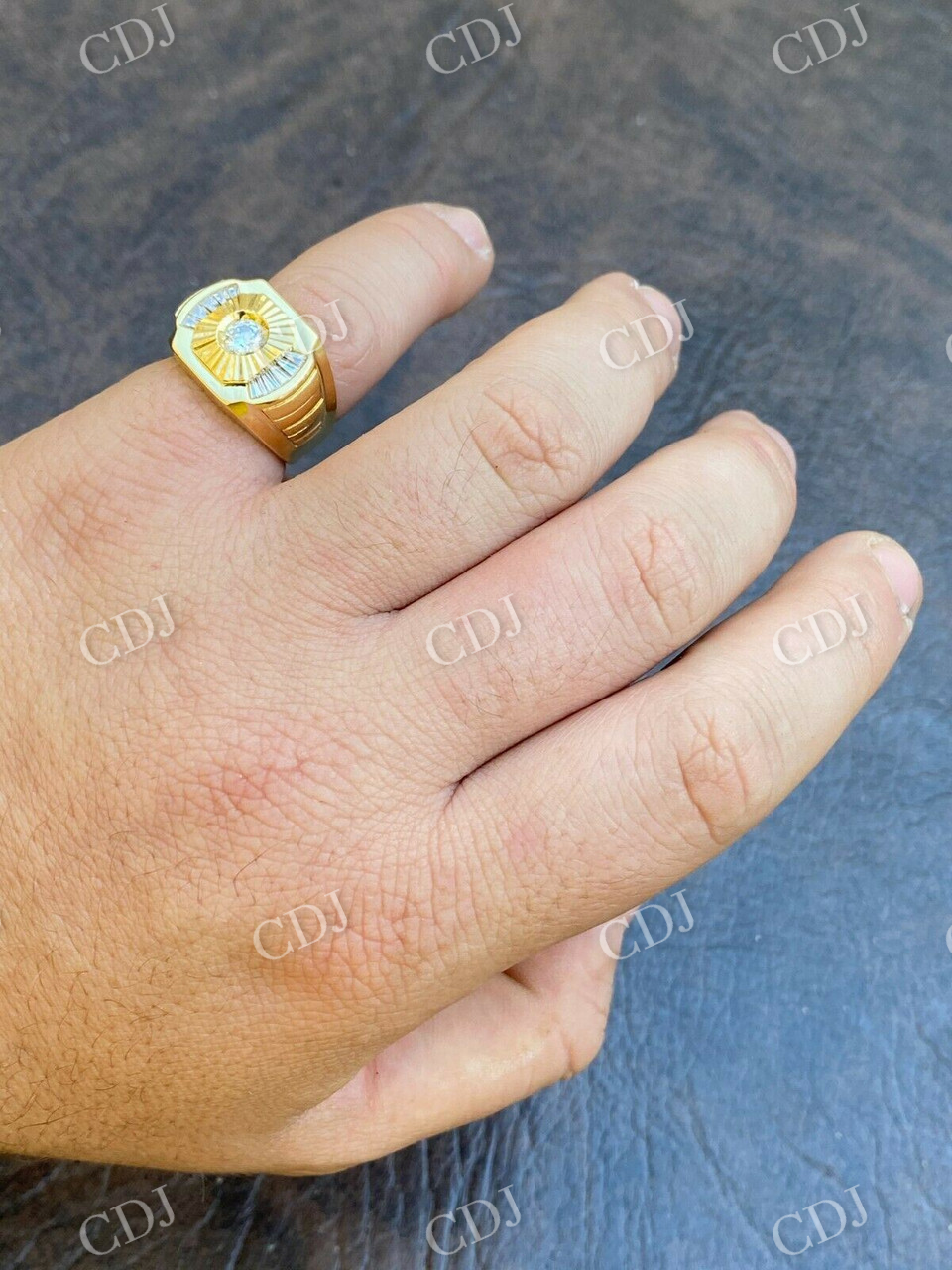 14k Yellow Gold Iced Baguette Custom Ring customdiamjewel