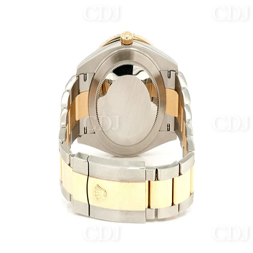 Two Tone Gold Plated Stainless Steel Watch Hip Hop Iced Out Luxury Watch customdiamjewel