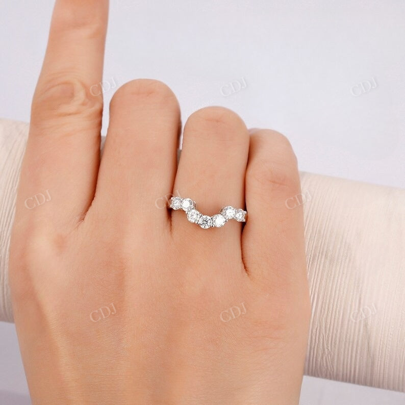 0.50CTW Round Lab Grown Curved Wedding Band customdiamjewel
