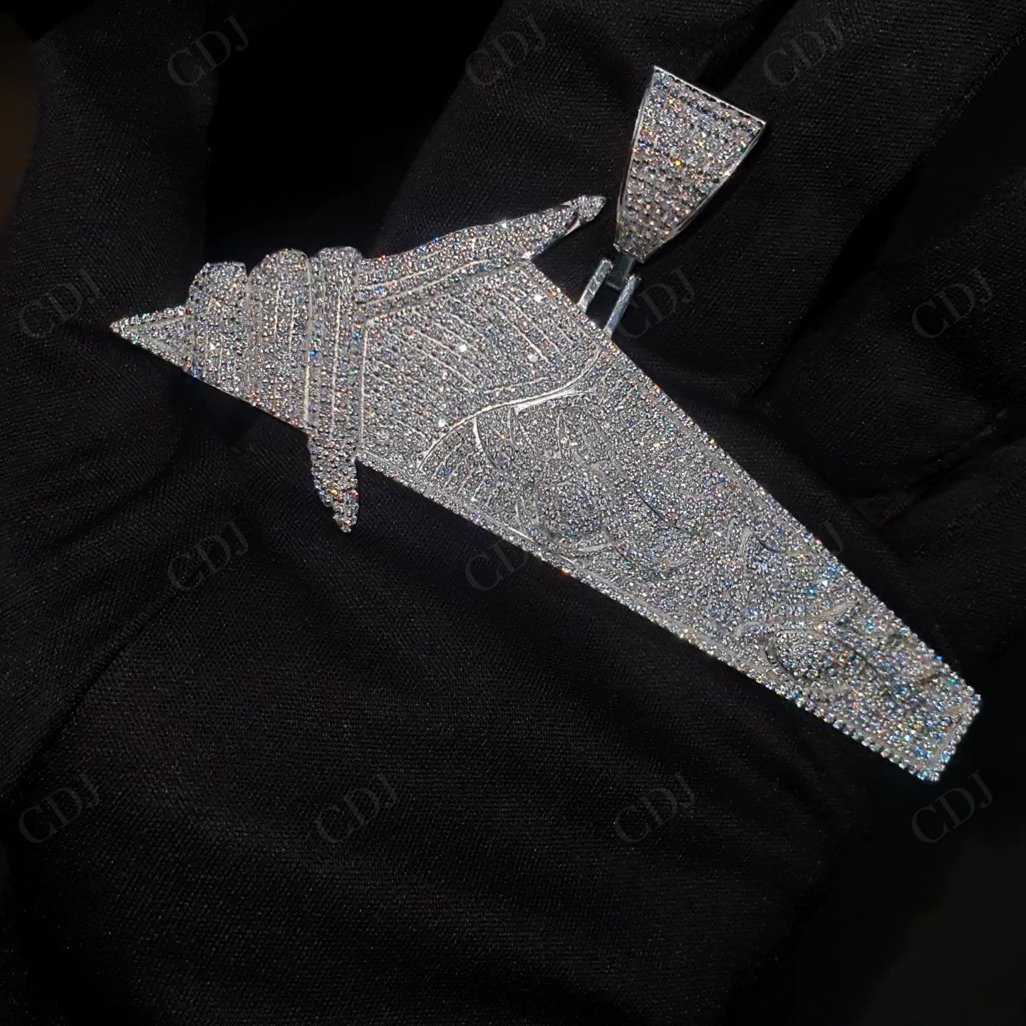 Fish Eye Iced Out Moissanite Silver pendant hip hop jewelry customdiamjewel   