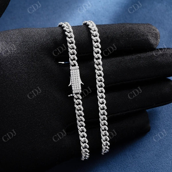 Moissanite Custom Claps Cuban Link Chain CustomDiamJewel