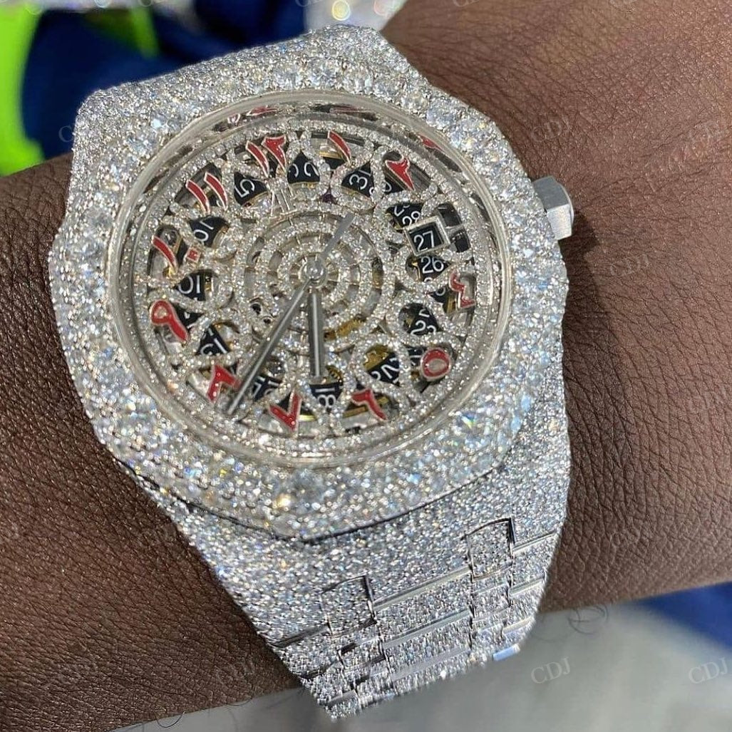 Hip Hop Custom Automatic Movement AP Skeleton Modified Watch customdiamjewel