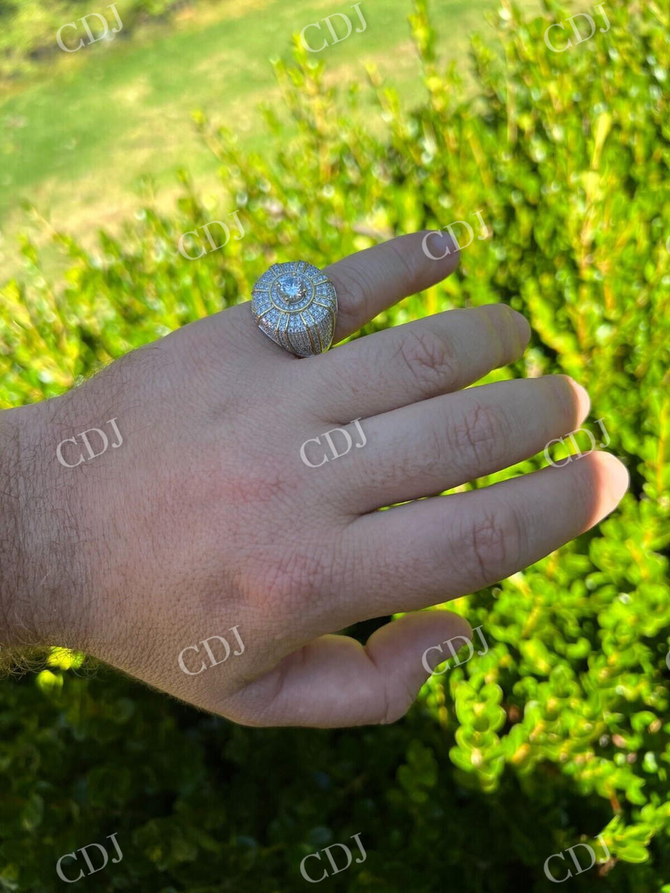 Iced Solitaire Crown Pinky Ring Hip Hop customdiamjewel