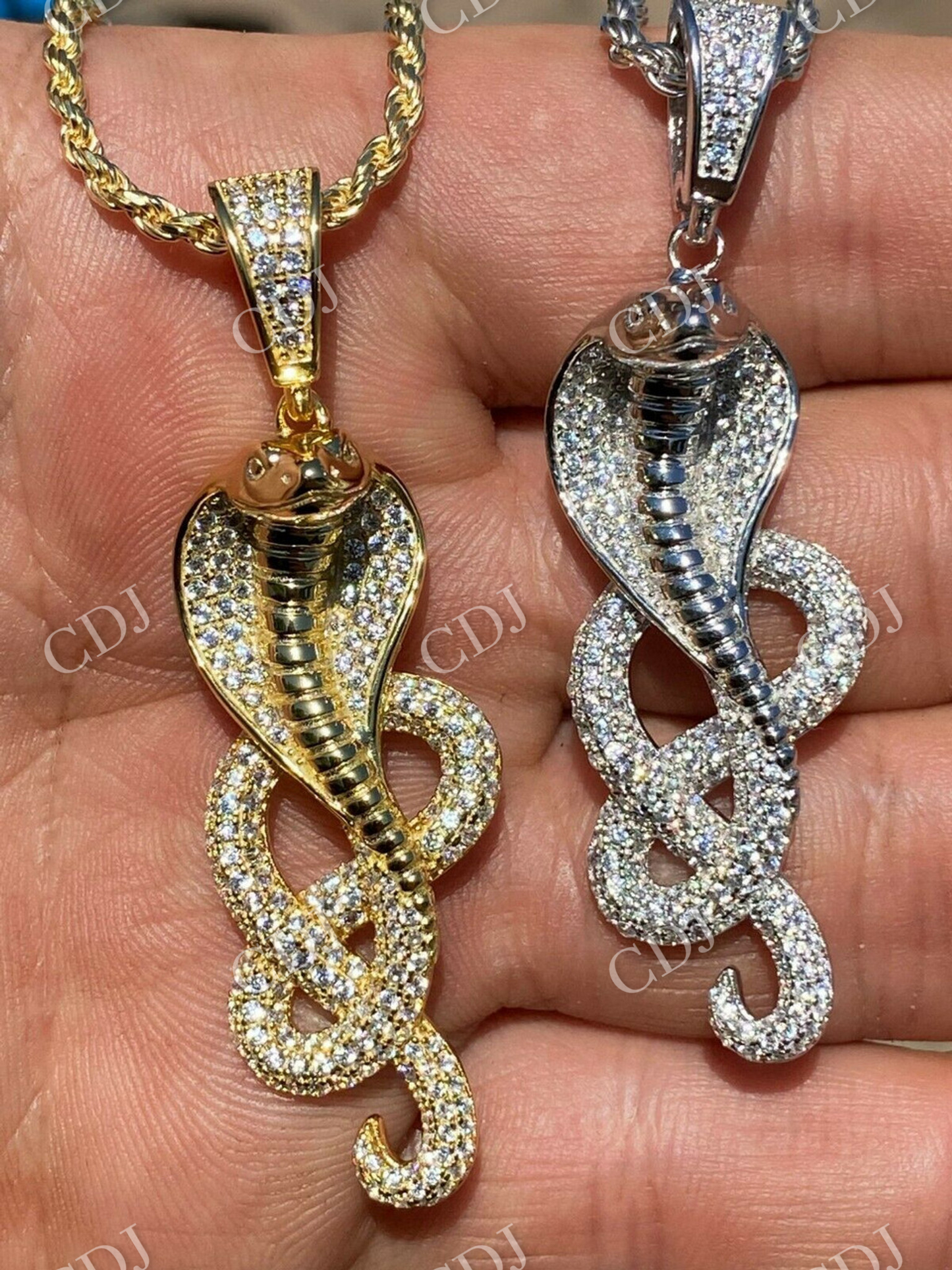 Moissanite Snake King Cobra Pendant customdiamjewel