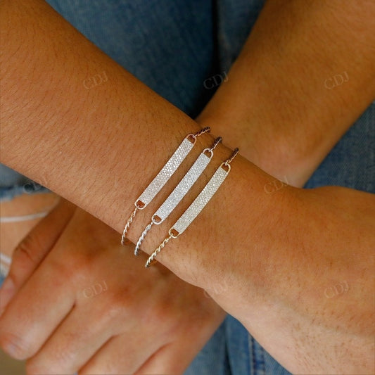 0.35CTW Lab Grown Diamond Bar Adjustable Bracelet  customdiamjewel   