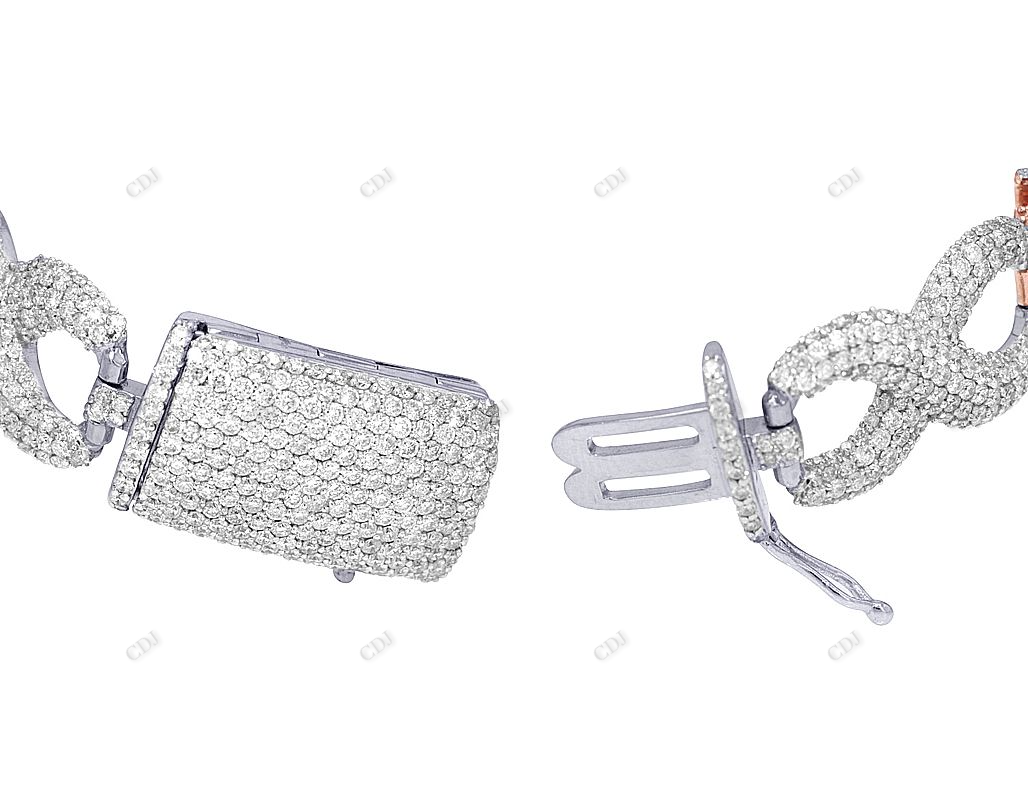 Luxury Cross Baguatte Moissanite Infinity Style Mens Bracelet