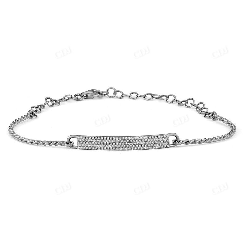 0.35CTW Lab Grown Diamond Bar Adjustable Bracelet customdiamjewel 10KT Solid Gold White Gold VVS-EF