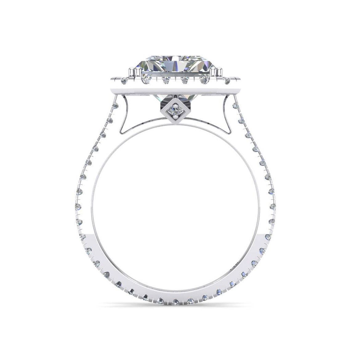 Radiant Cut Halo Eternity Engagement Ring customdiamjewel