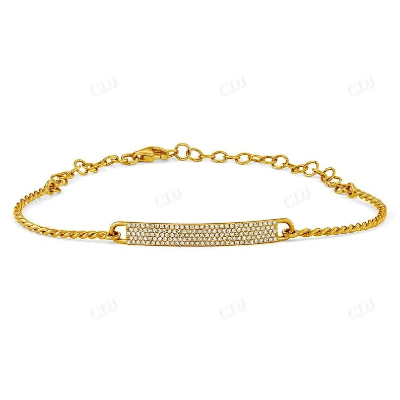 0.35CTW Lab Grown Diamond Bar Adjustable Bracelet  customdiamjewel 10KT Solid Gold Yellow Gold VVS-EF