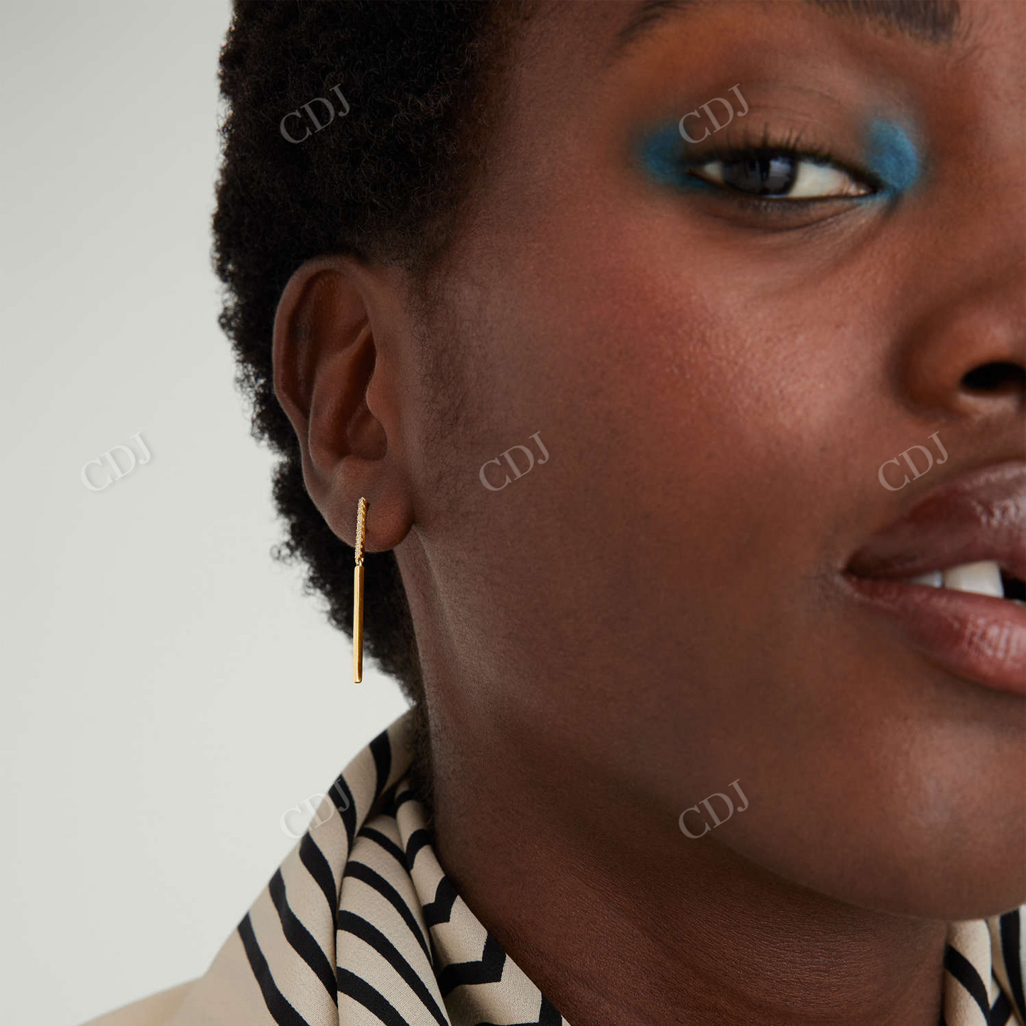 Beam Pave Diamond Drop Earrings Handcrafted in 14k Gold customdiamjewel