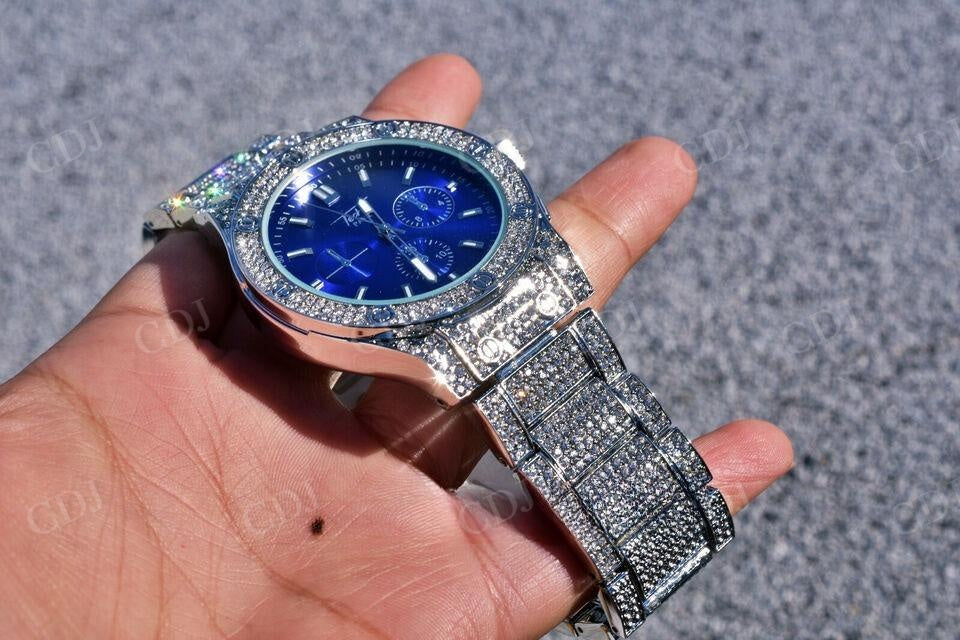Hip Hop Iced Out Moissanite Diamond Watches For Men customdiamjewel
