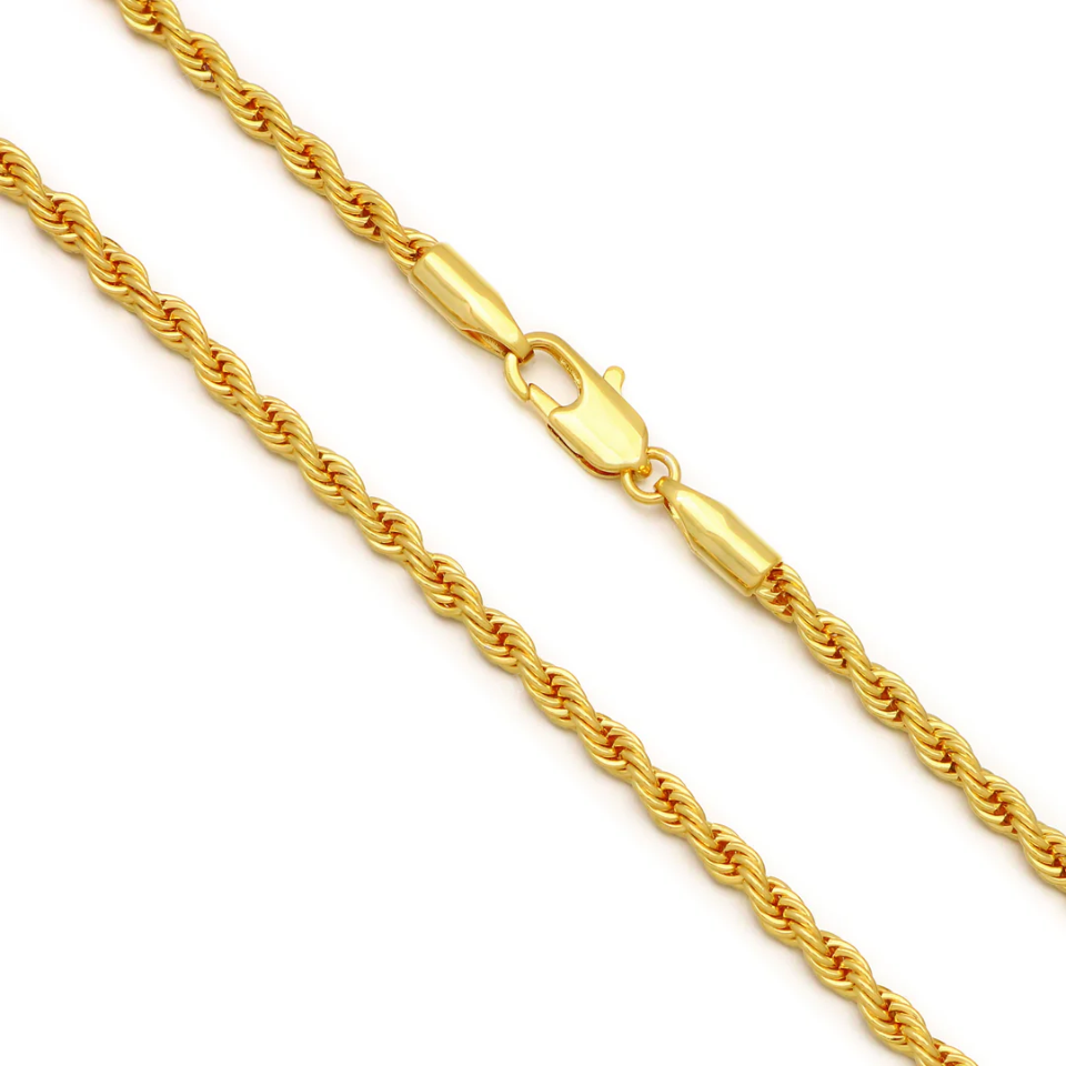 Stylish 10K Yellow Gold Unisex Plain Rope Chain hip hop jewelry CustomDiamJewel