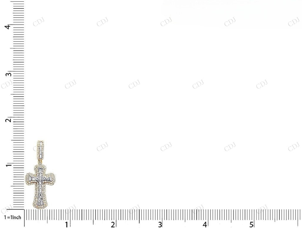 1.5 Inch Lab Grown Diamond 10K Gold Cross Pendant Hip Hop Pendent customdiamjewel
