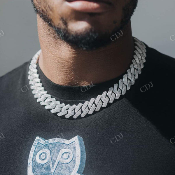 19mm Round Cut Diamond Hip Hop Cuban Necklace customdiamjewel