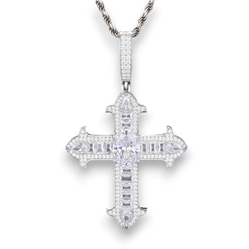 Baguette Cross Real Natural Diamond Pendant In 10K Gold hip hop jewelry CustomDiamJewel