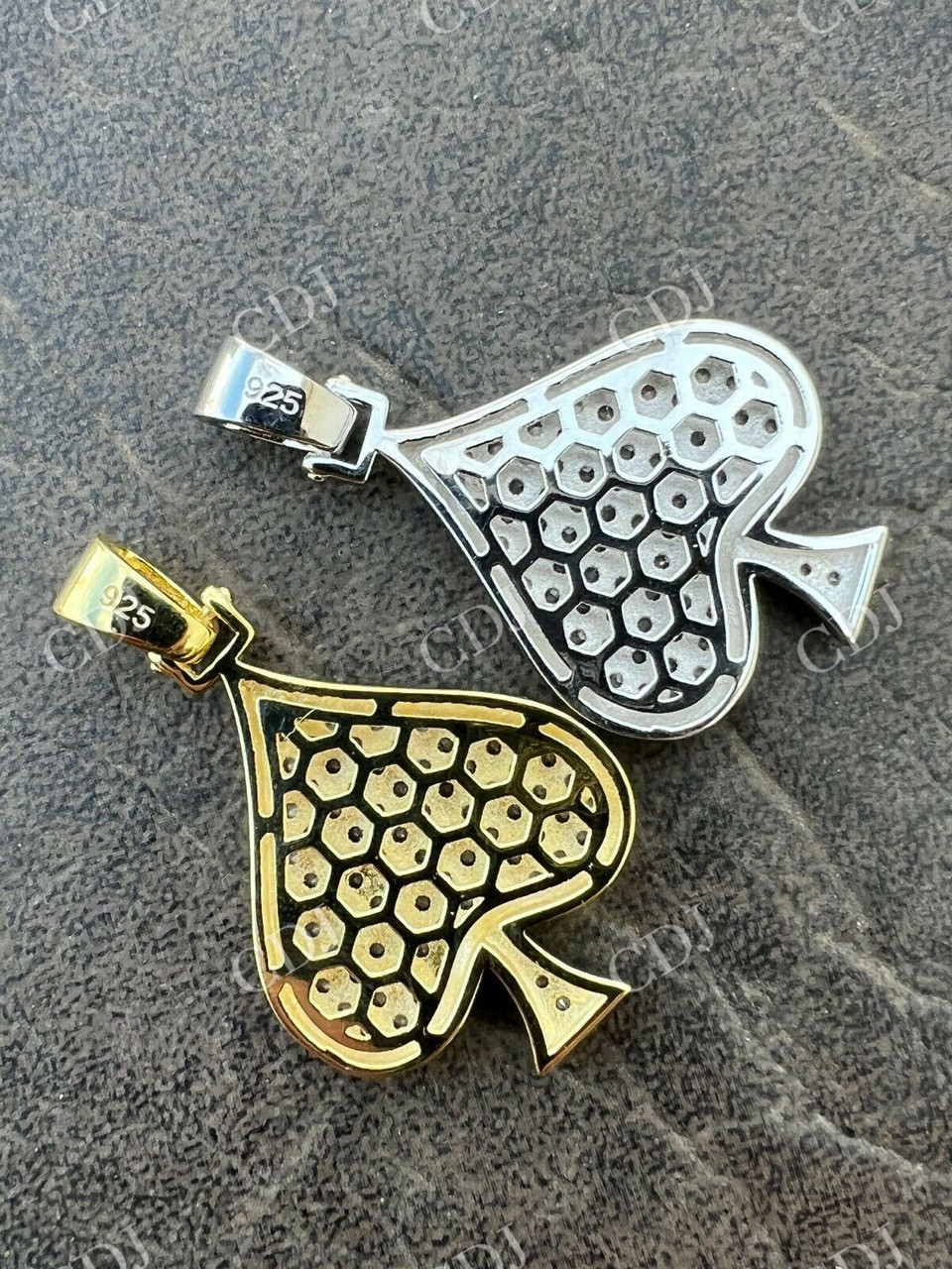 Hip Hop Moissanite ACE Of Spades Pendant customdiamjewel