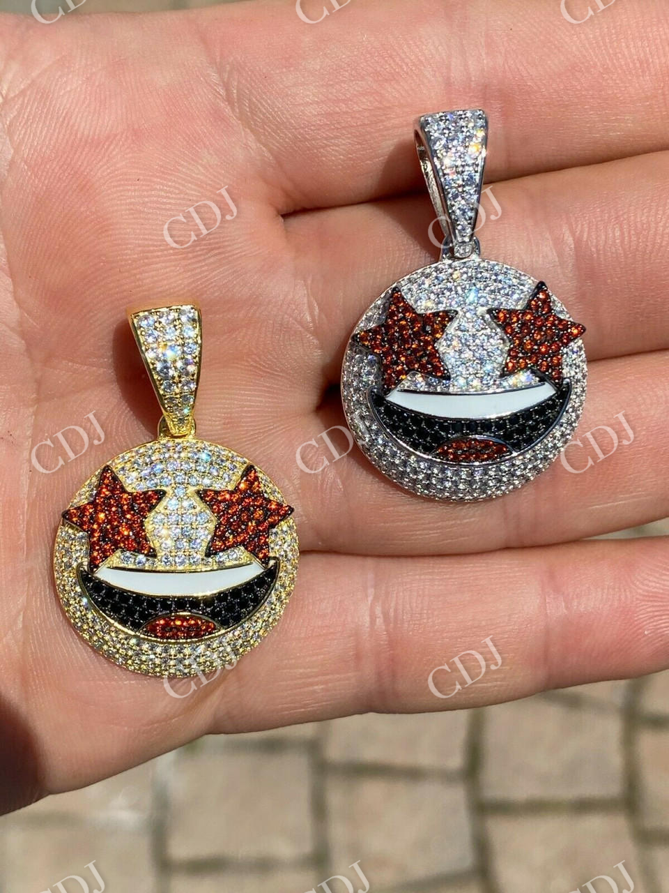 Hip Hop Star Struck Emoji Diamond Pendant customdiamjewel
