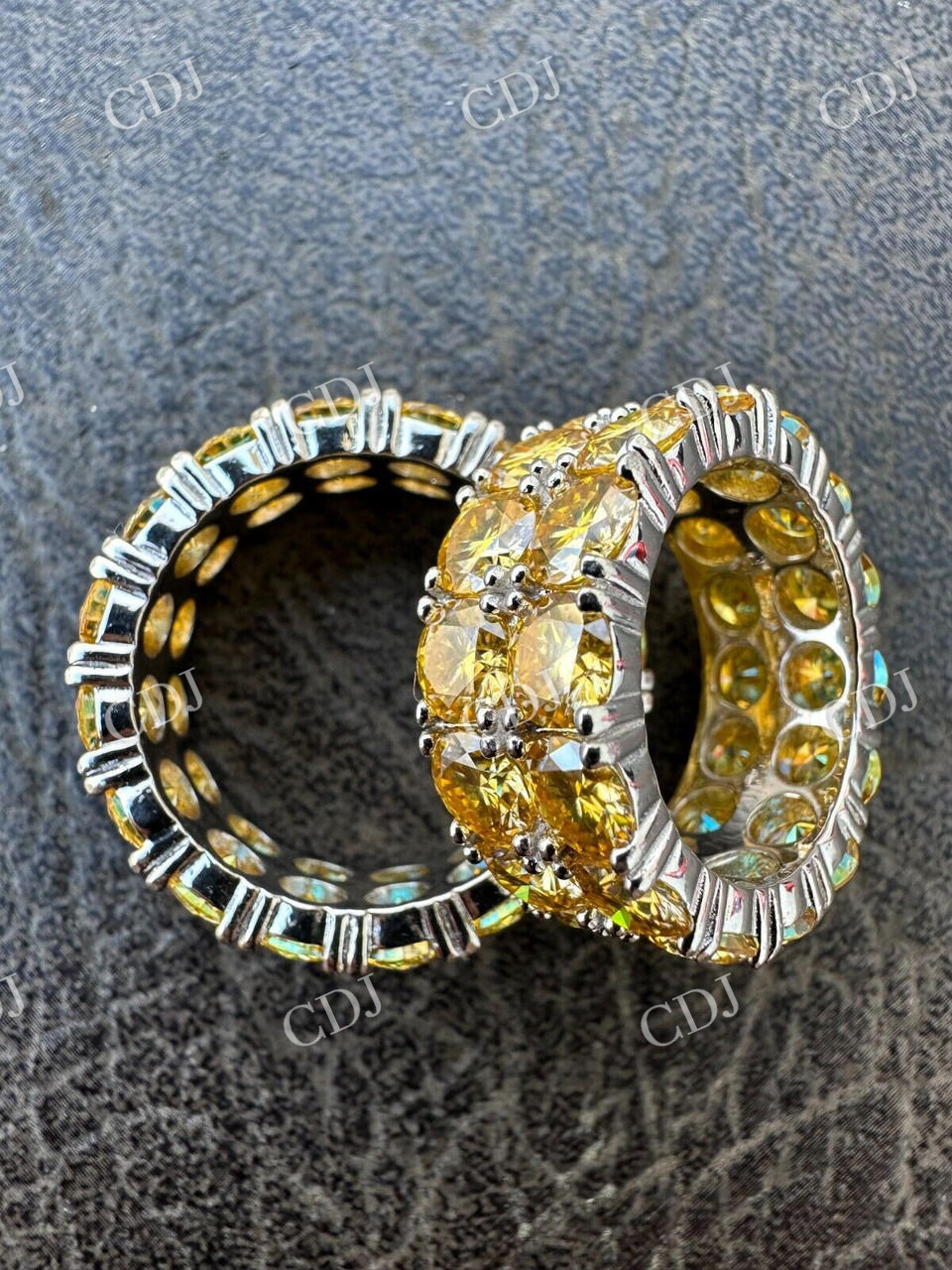 Canary Moissanite Hip Hop Ring customdiamjewel