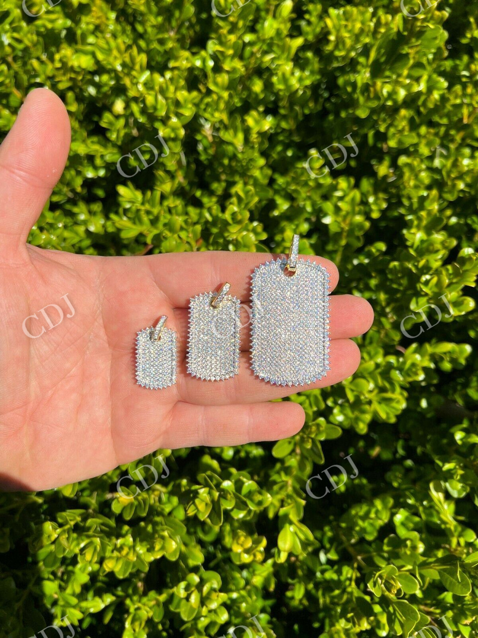 Dog Tag Iced Hip Hop Diamond Pendant customdiamjewel