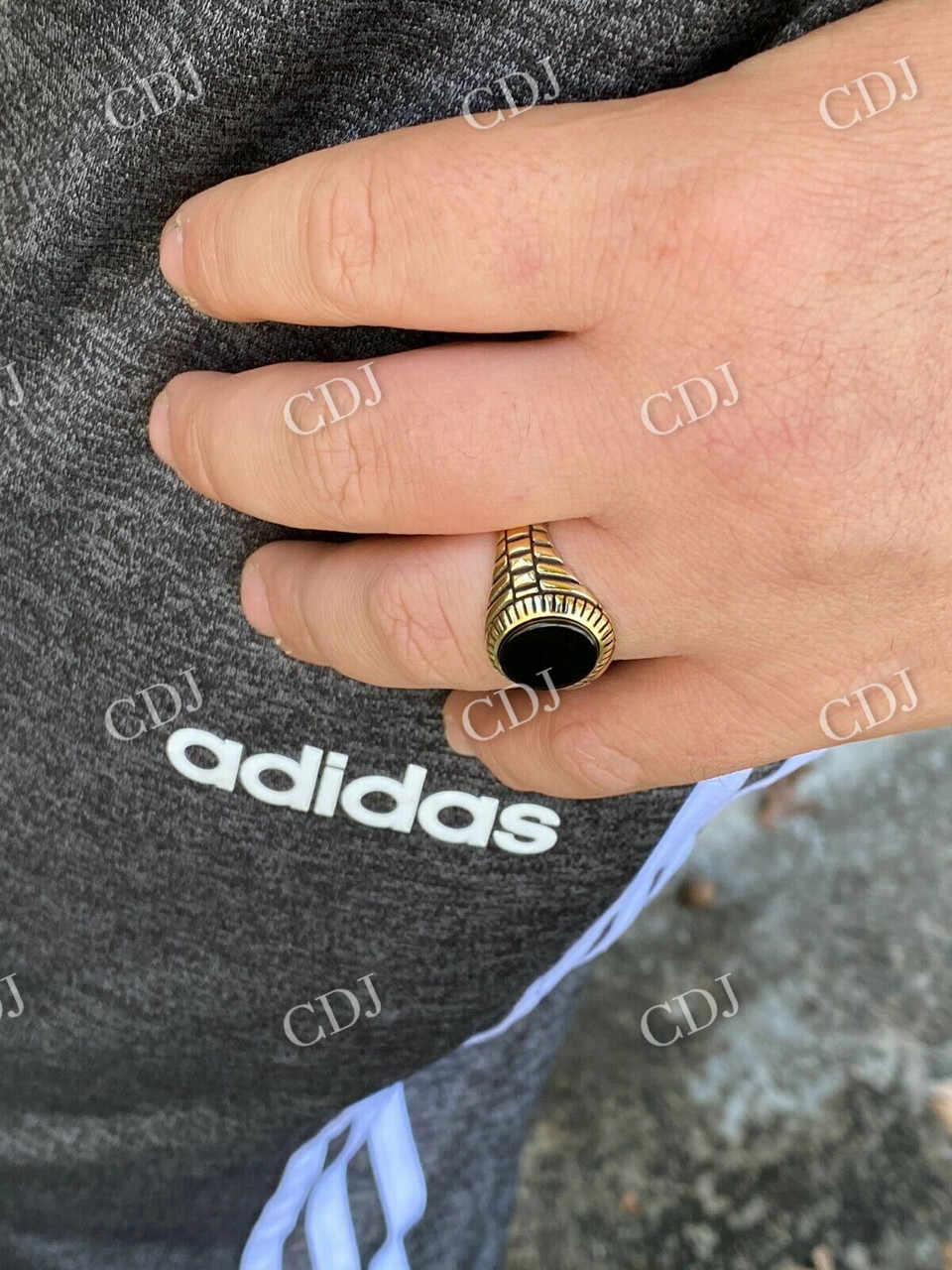 14K Solid Gold Black Onyx Ring customdiamjewel