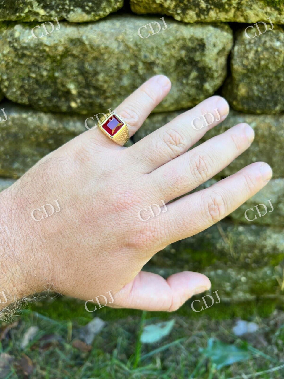 Ruby Gem Stone Hip Hop Ring customdiamjewel