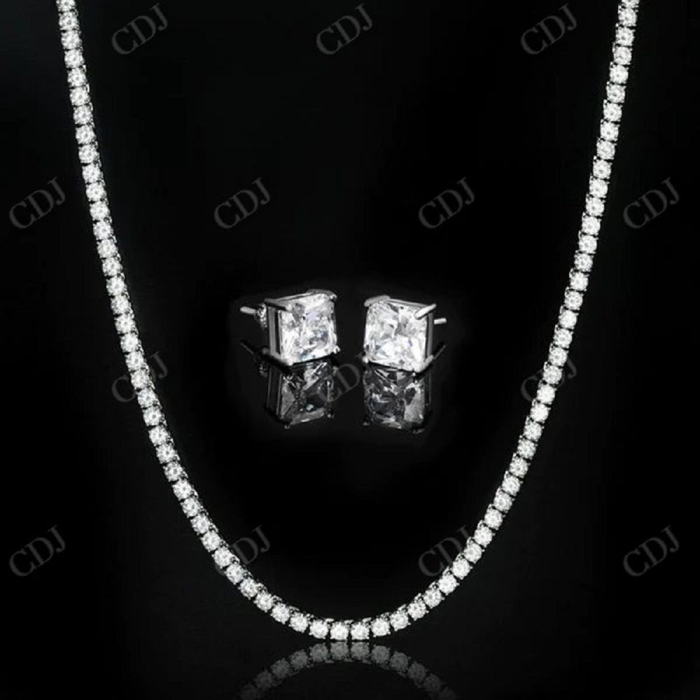 Moissanite Diamond Tennis Chain Necklace CustomDiamJewel
