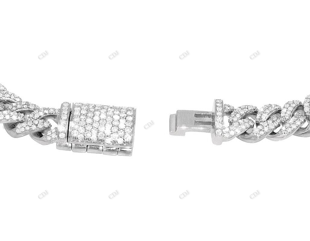 Silver Moissanite Two Tone Hip Hop Cuban Bracelet