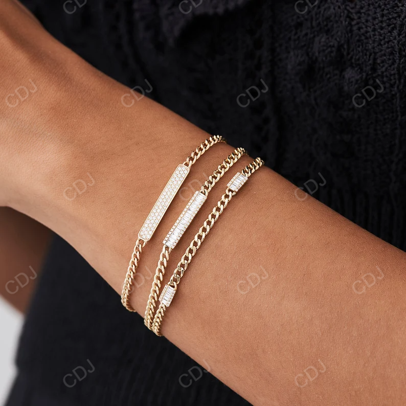 0.42CTW Moissanite Baguette Diamond Bracelet customdiamjewel