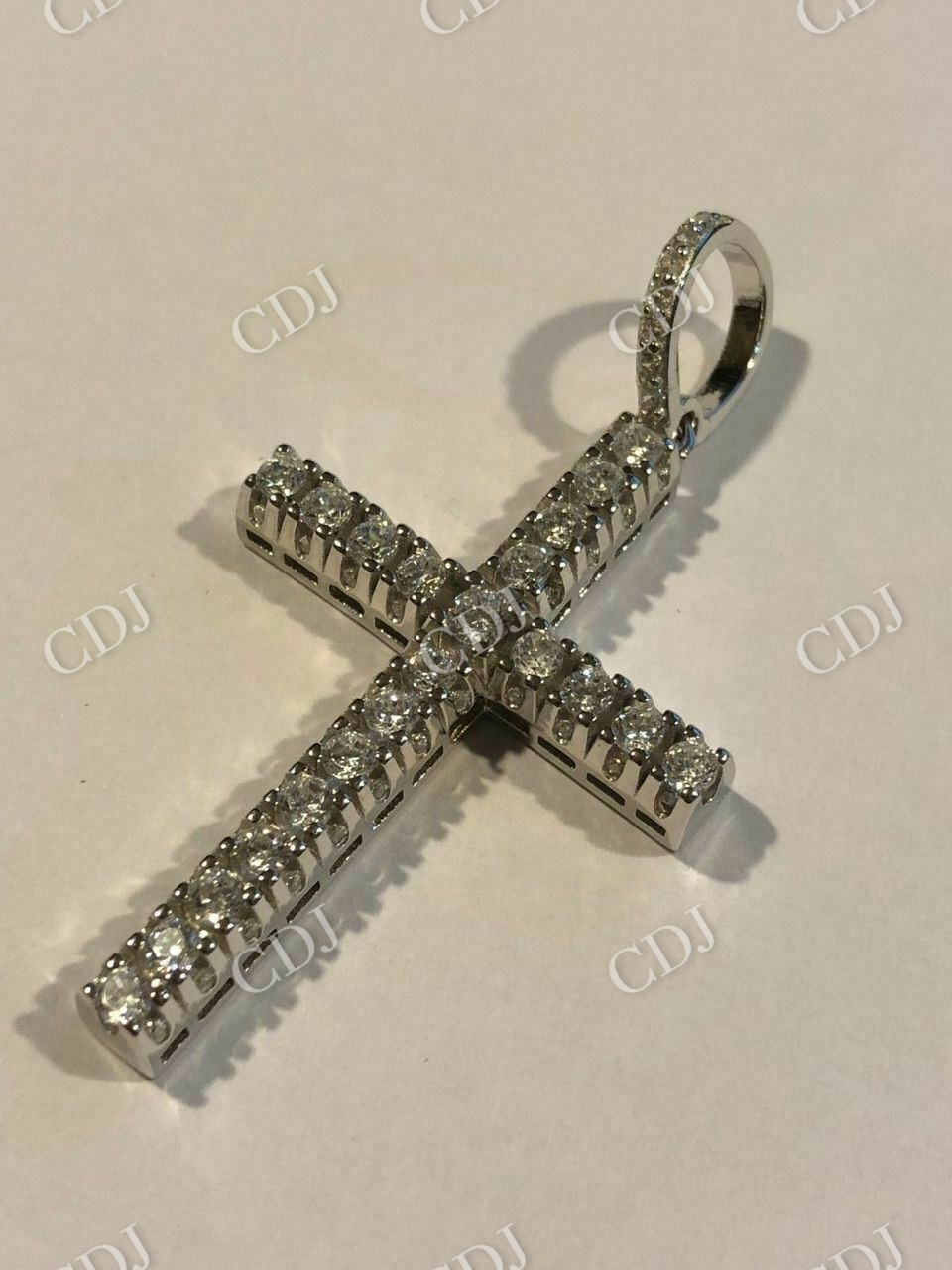 Tennis Cross SUPER ICED Man Made Diamond Pendant customdiamjewel