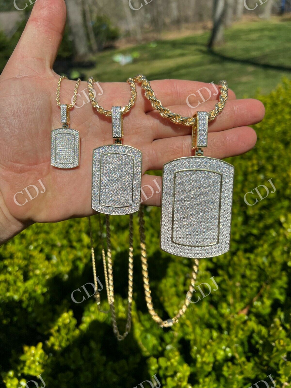 Dog Tag Iced Hip Hop Diamond Pendant customdiamjewel