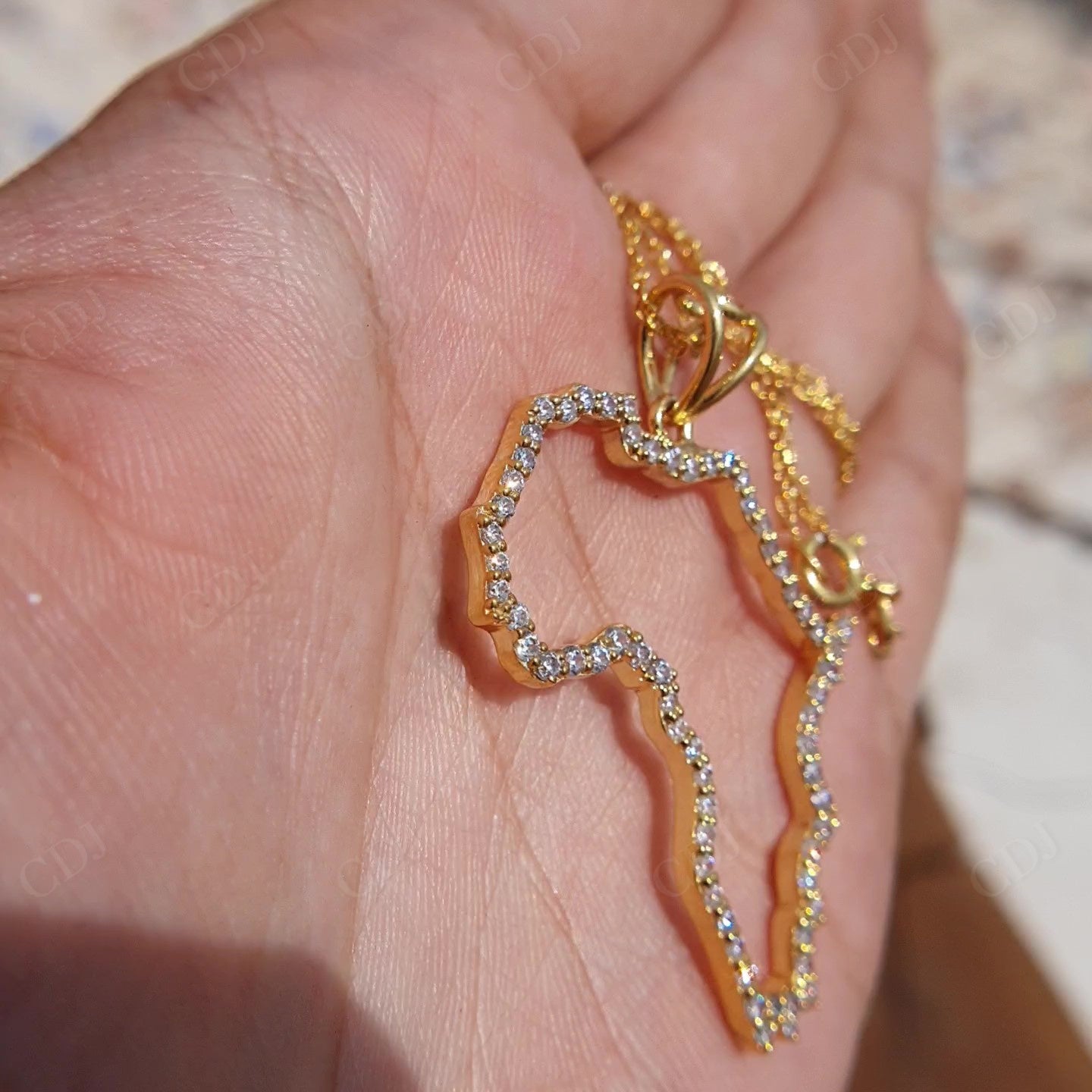 African Map Moissanite Silver Yellow Gold Plated Pendant hip hop jewelry customdiamjewel