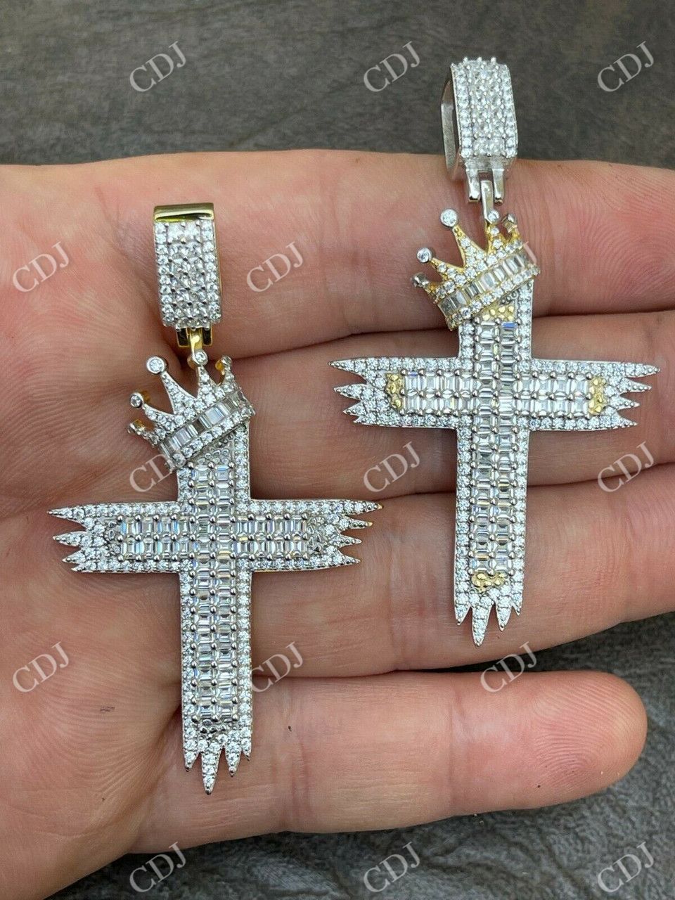 King Crown Cross Pendent customdiamjewel