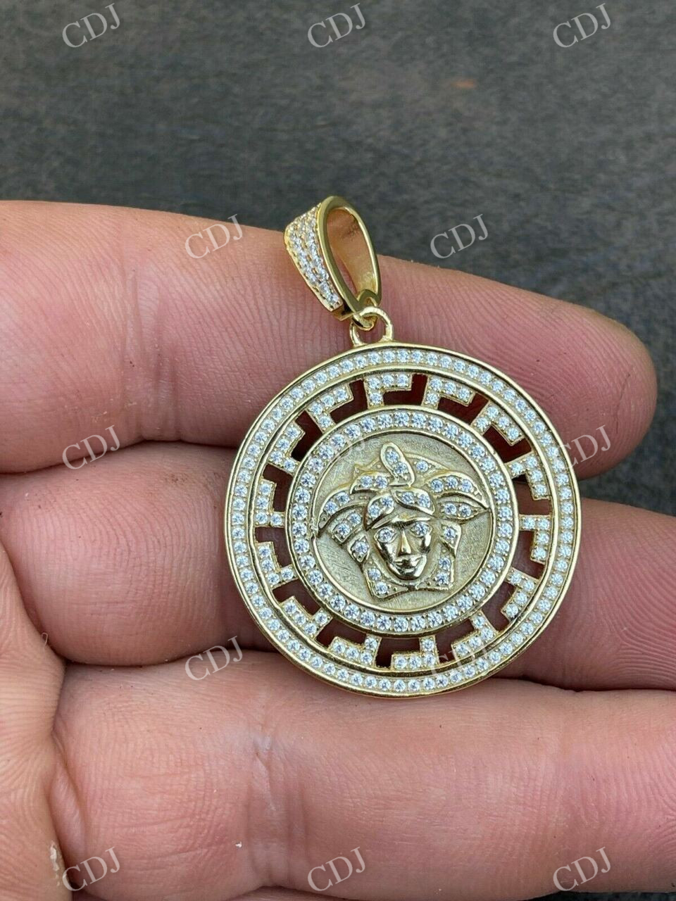 14K Gold Hip Hop Medusa Pendant customdiamjewel