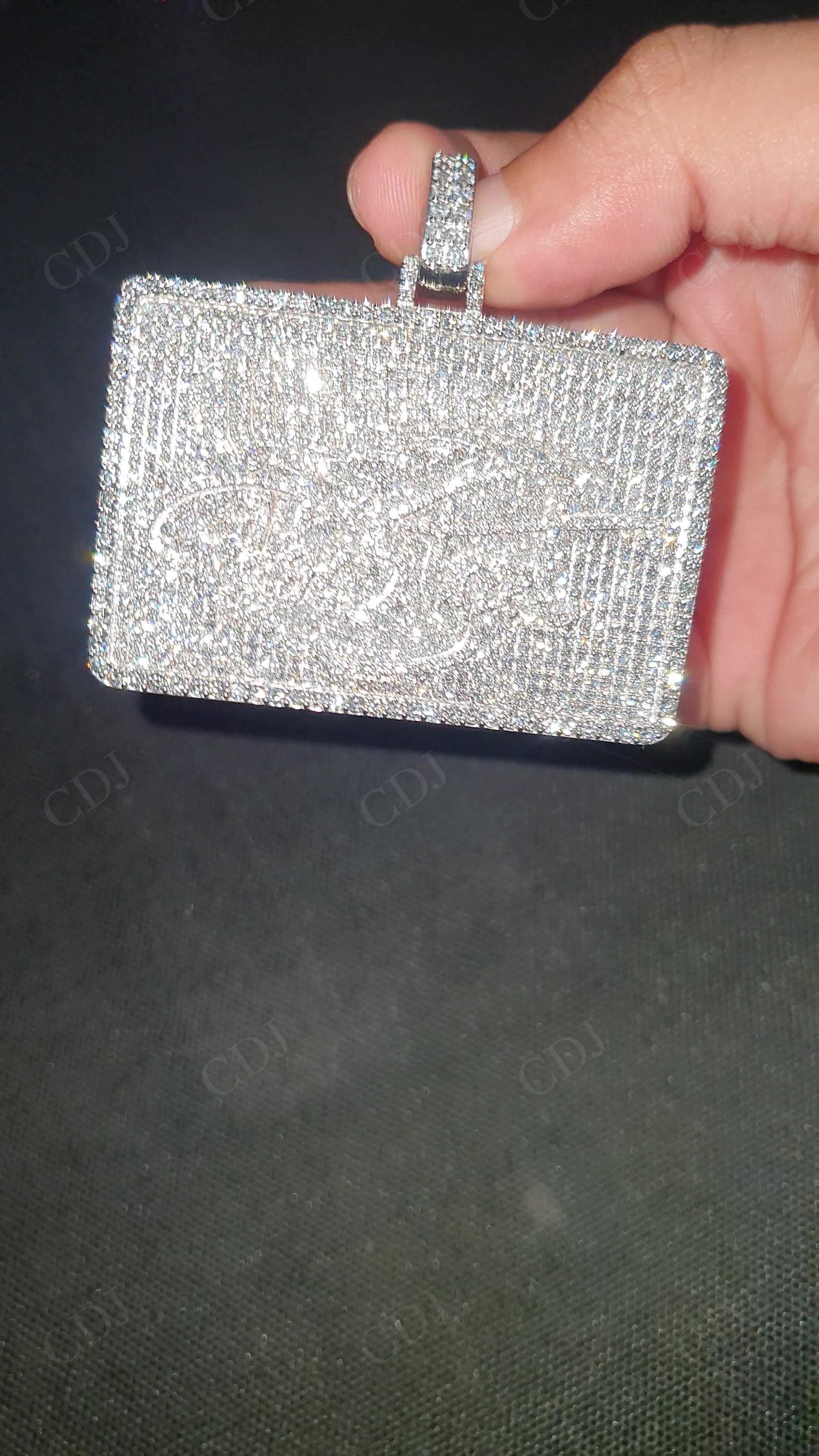 Round Natural Diamond ROCSTREET 10K White Gold Pendant hip hop jewelry customdiamjewel   