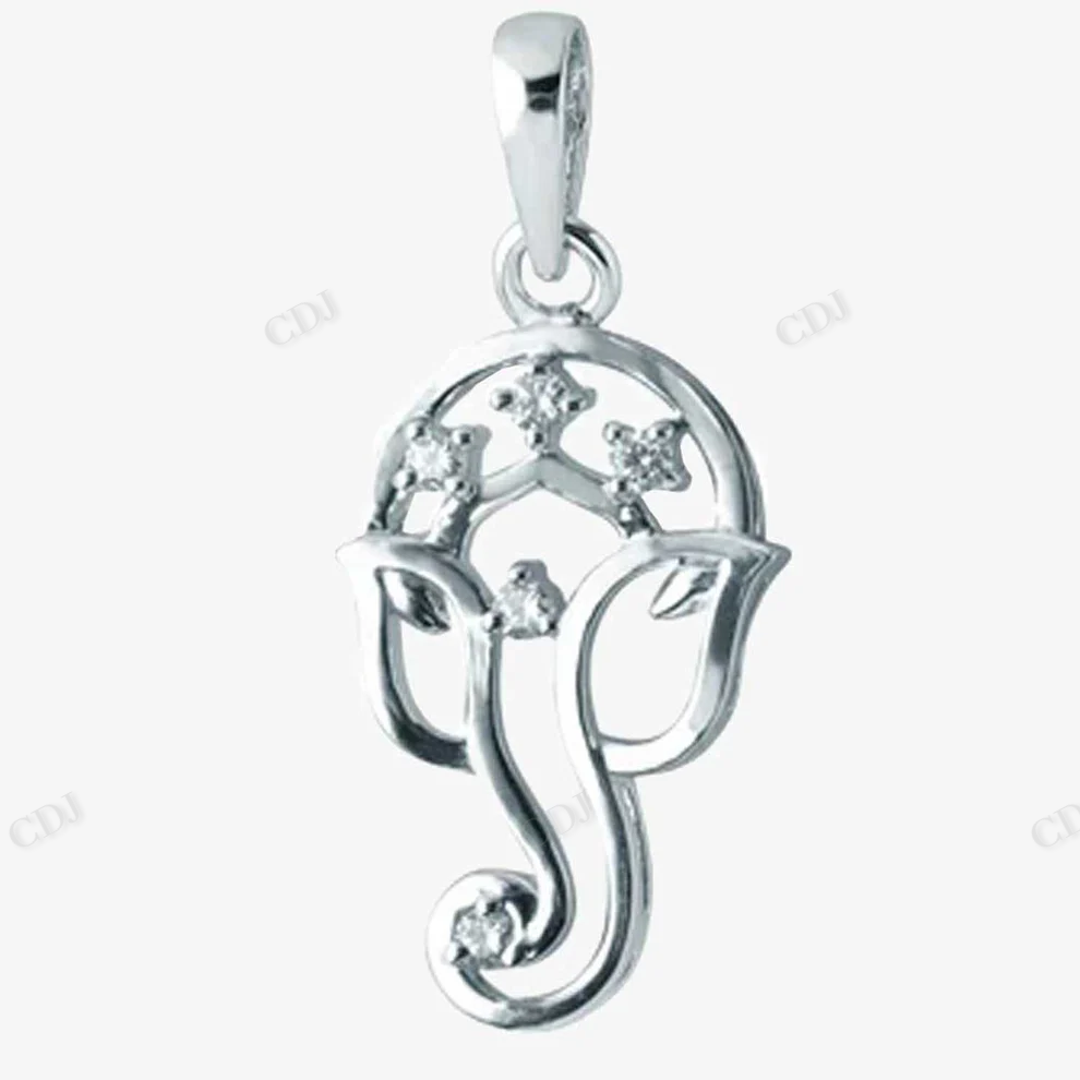 Sterling Silver Moissanite God Ganesh Pendant hip hop jewelry CustomDiamJewel