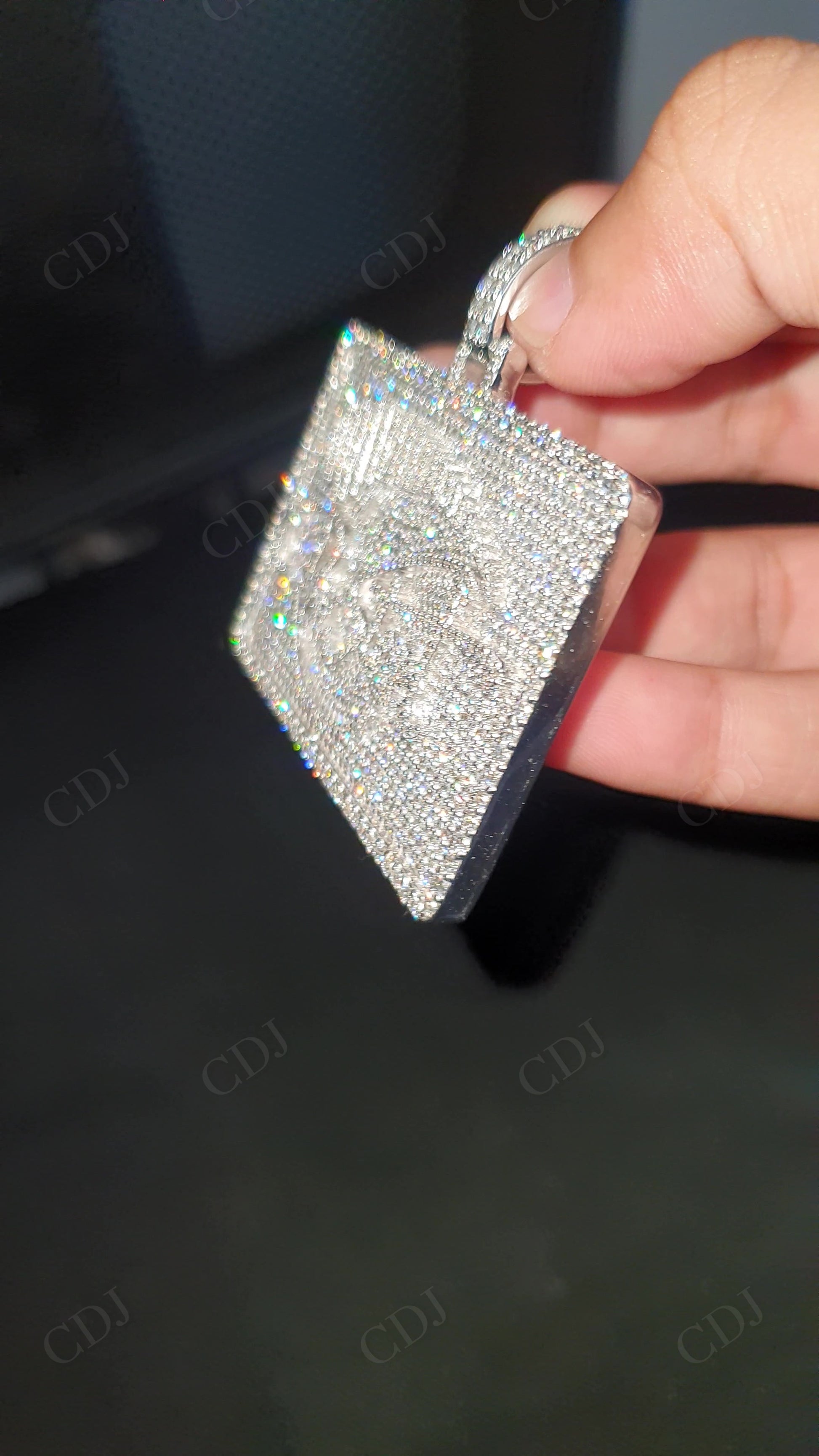 Round Natural Diamond ROCSTREET 10K White Gold Pendant hip hop jewelry customdiamjewel   