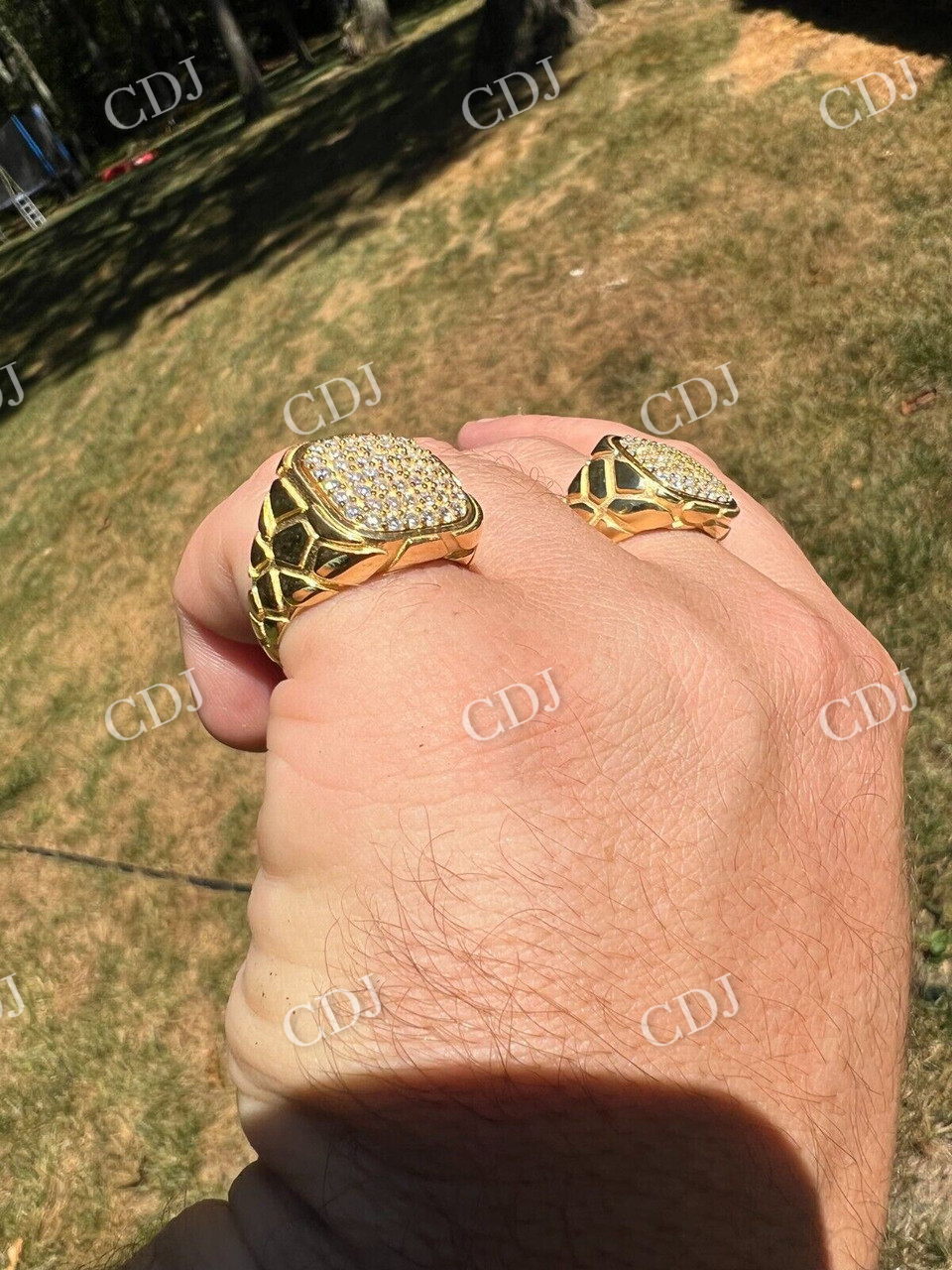 Iced Out Solid Gold Hip Hop Ring customdiamjewel