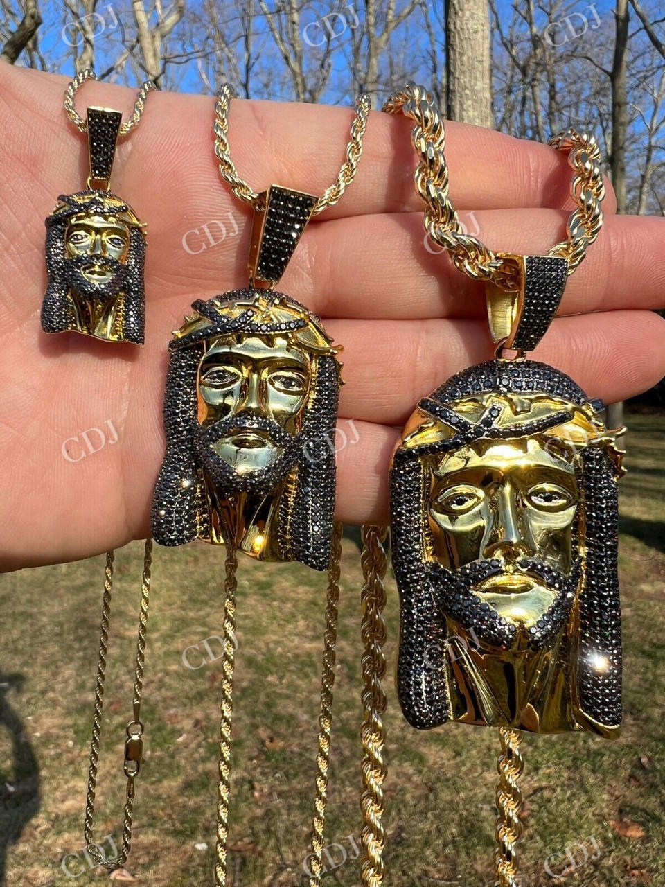 925 Silver Iced Jesus Piece Hip Hop Pendant customdiamjewel