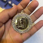 10K Gold Lab Grown Diamond Halo St Mary Necklace hip hop jewelry customdiamjewel   