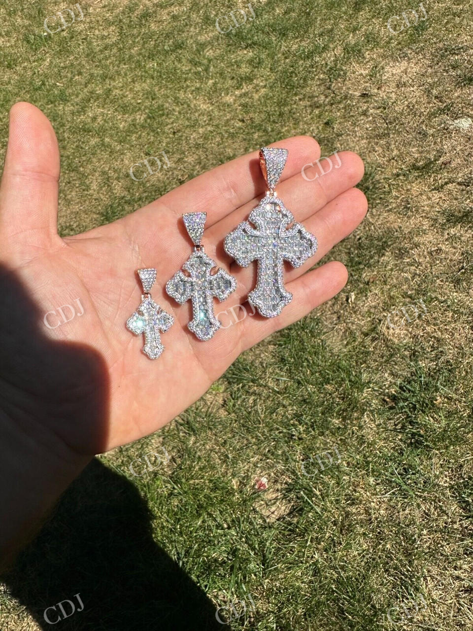 Tupac Cross Moissanite Hip Hop Pendant customdiamjewel