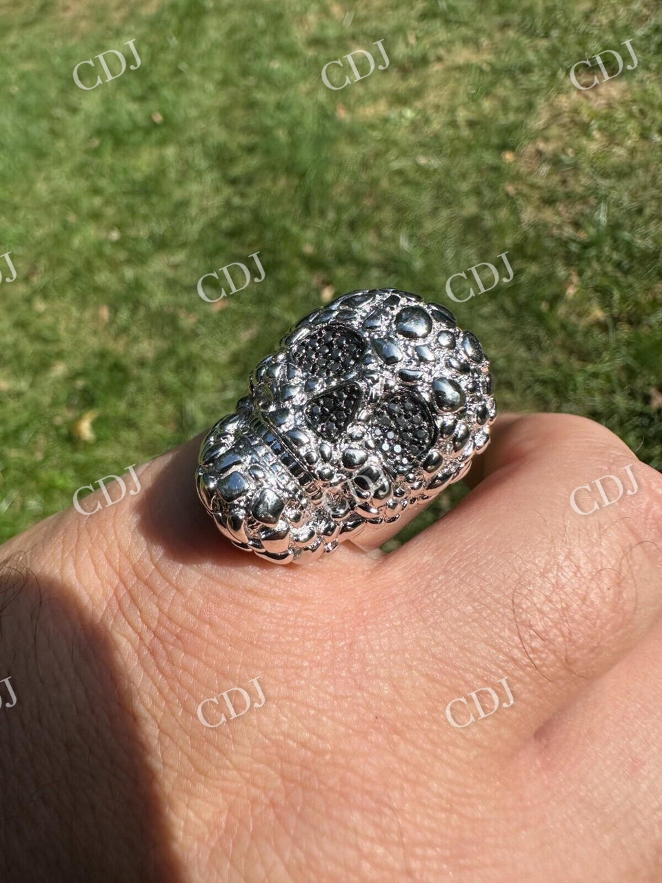 14K Gold Skull Men's Hip Hop Ring customdiamjewel