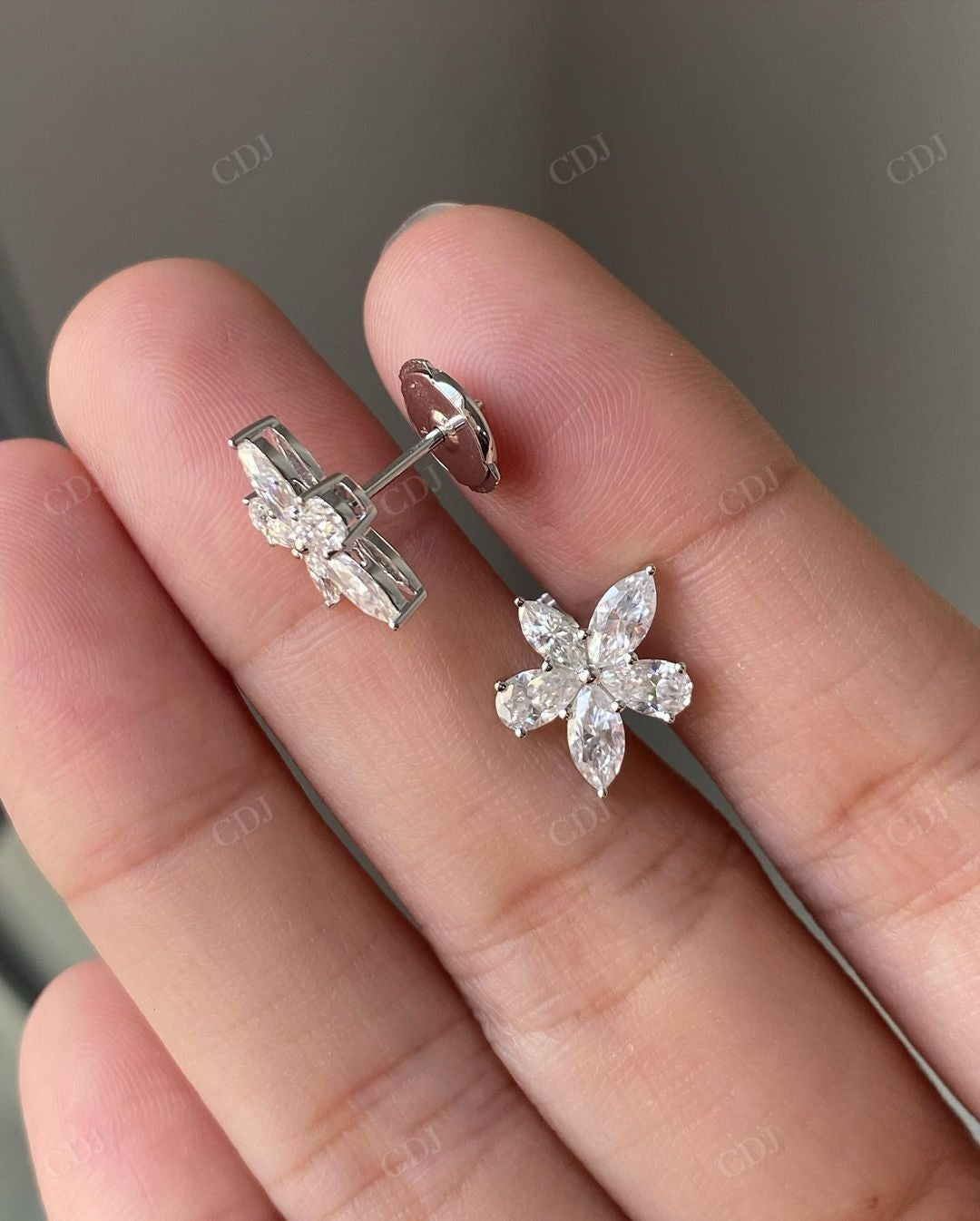 Marquise Cut Lab Grown Diamond Stud Earrings